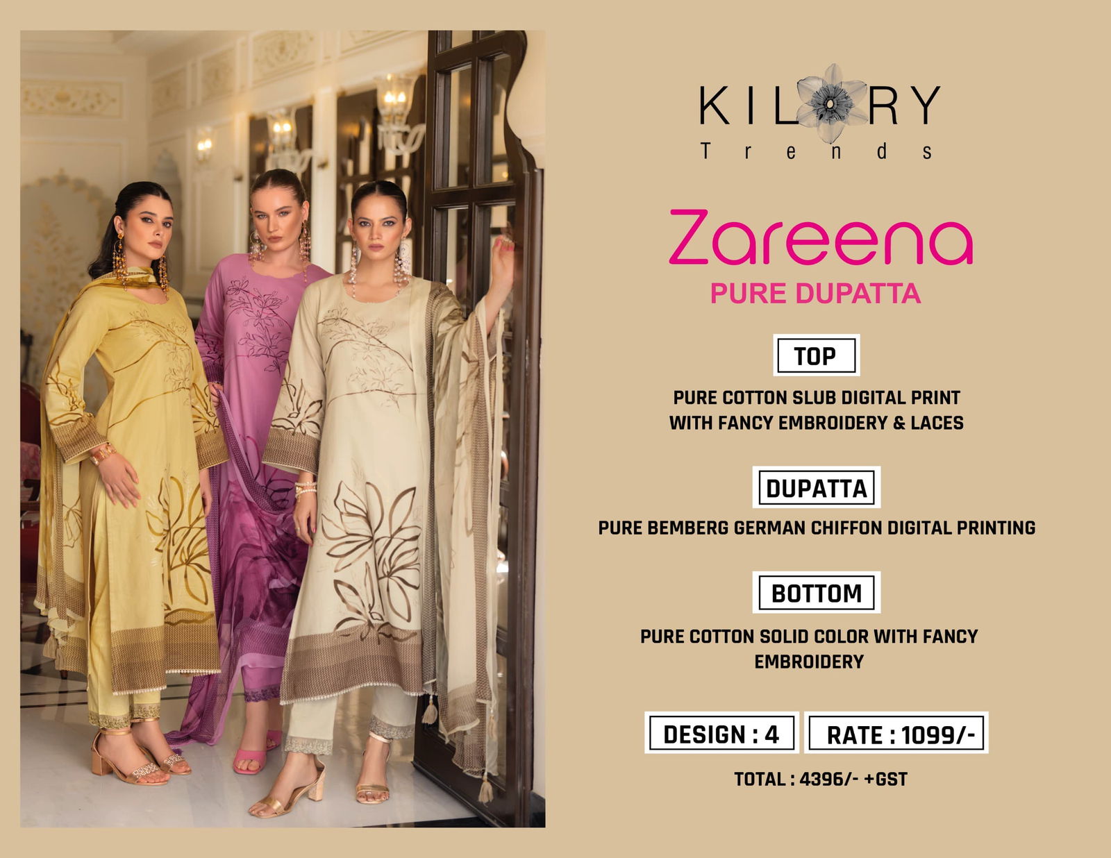 Zareena By Kilory Pure Cotton Printed Salwar Kameez Orders In India